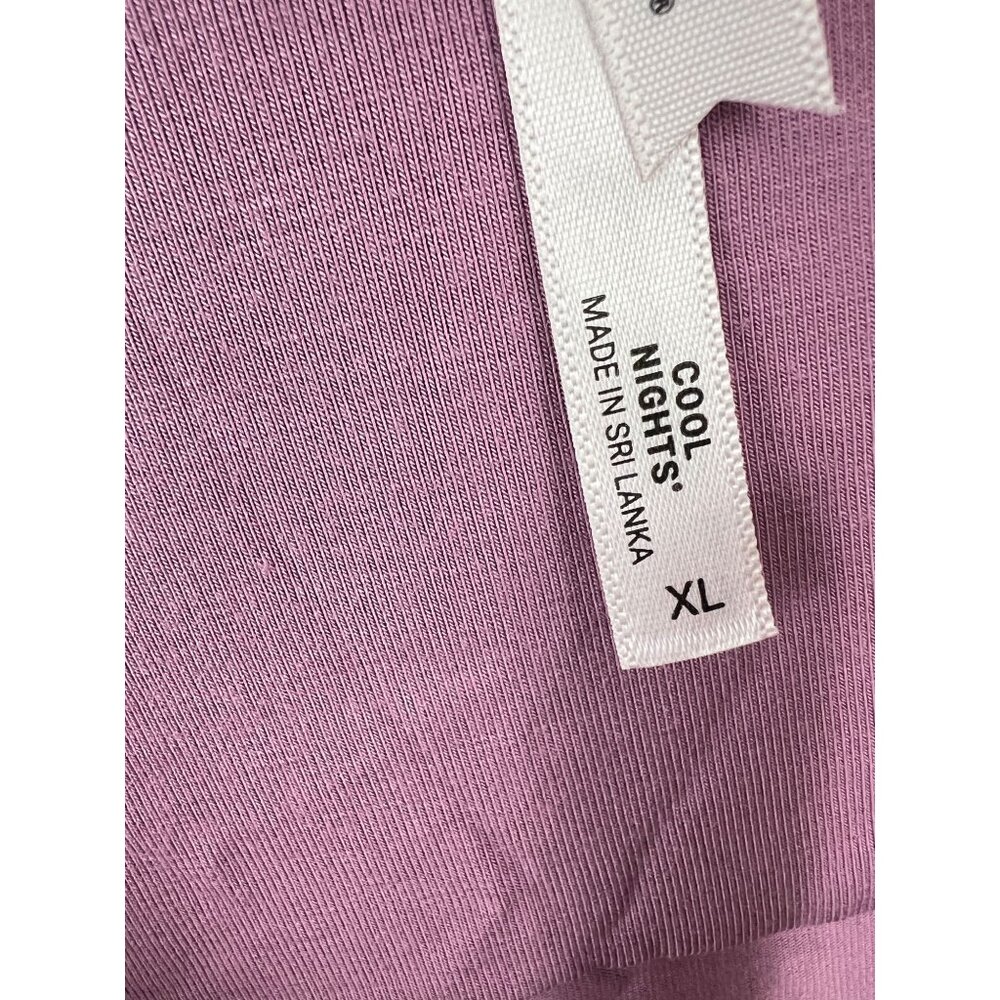 Soma Cool Nights Long Sleeve Sleep Shirt XL Lilac Wine V Neck Pocket - Picture 7 of 7